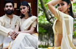 Mouni Roy twinning with her husband Suraj Nambiar in shades of cream and gold, See pics